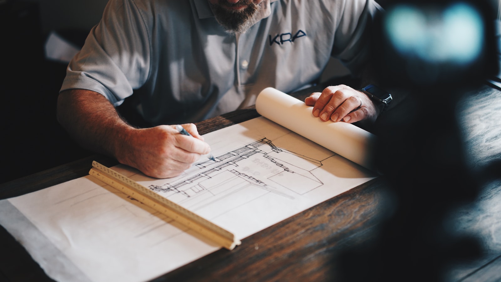 Electrician reviewing project plans